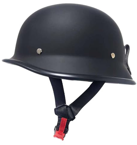 Mezzo Casco Retrò Moto Aperto Casco Scodella ECEDOT Omologato Caschi Jet E Demi-Jet Vintage Caschi Cromwell Per Cruiser Per Adulti Uomini Donne Fibbia A Sgancio Rapido D,M:57-58CM
