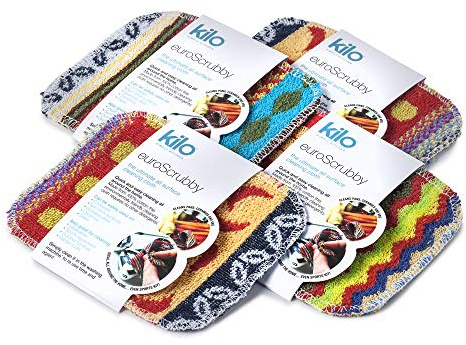 Kilo LSET20 - Estropajo antiarañazos, Respetuoso con el Medio Ambiente, Juego de 4 Unidades, Talla única, 17 x 13 cm, Juego de 4