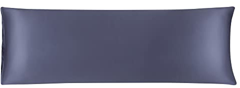 sourcing map Cuerpo Almohada Cubierta Satén Sedoso Cuerpo Fundas Almohada para Cabello y Piel Lujo Enfriamiento Anti-Arrugas Resistente Lavado Gris pizarra 20 x60