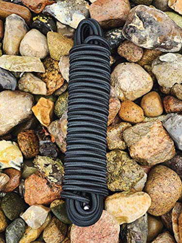 Machermann Schwarzes pannseil Kordel LeineGummischnur Expanderseil Gummiseil Gummileine Planenseil SpannerSeil Plan Seil Kordel Spanner Gummikordel S (Schwarz, 6 mm)