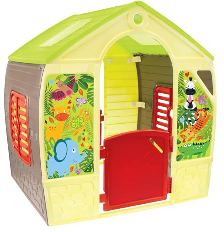 Mochtoys Playhouse for kids | House for both indoors and outdoors | Easy to Assemble | Made from UV resistant plastic| Includes stickers
