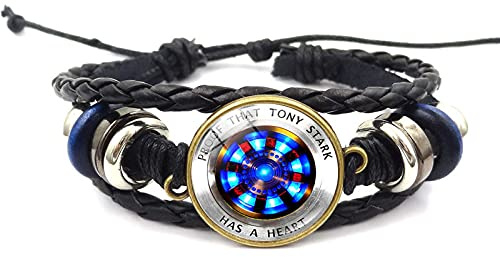 DGP Arc Cuore Reattore Iron Man Tony Stark Bracciale in Pelle