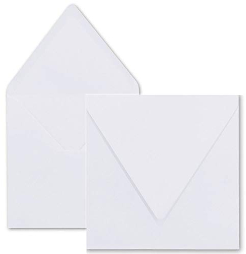 Paper24 Quadratische Briefumschläge 110 x 110 mm,120 g/qm, für Einladungen und Gutscheine, 50 Umschläge Weiß