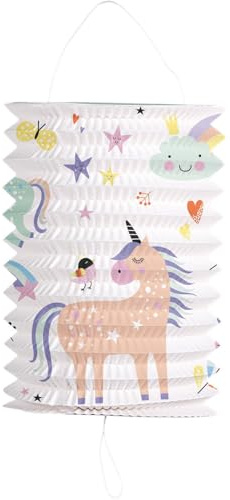 Folat 50512 Zuglaterne/Lampion Unicorns & Rainbows - 16 cm