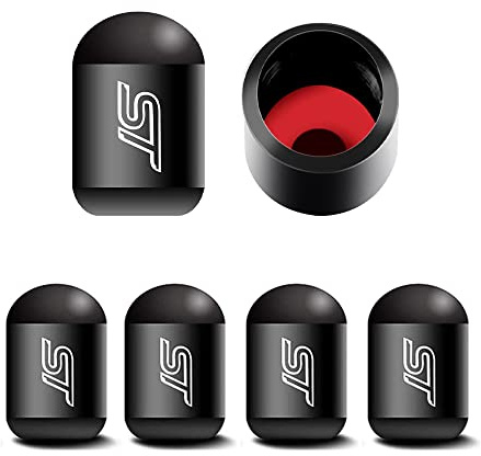 ST-Ventilkappen für Autoreifen, universelle Passform für Auto, Kofferraum, Dekoration, Metall (schwarz), 4 Stück
