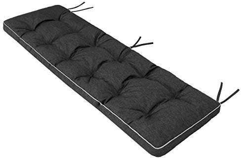 Bjird Bankauflage für Gartenbank, Polsterauflage, Sitzkissen, Bankkissen, Bankpolster mit 8 cm Dicke Polsterung, Auflage für Bänke, Made in EU - 180x50 cm - schwarz