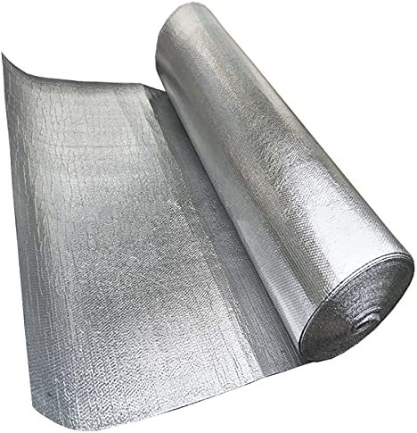 Film isolant isolant en aluminium Bulle Radiateur Feuille Isolation Feuille Réfléchissante Isolation Thermique Feuille D'Aluminium Double Bulle, Imperméable Barrière De Vapeur De Chaleur Radiante Pou