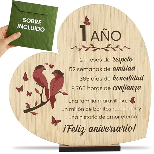 CONTRAXT Geschenke zum ersten Jahrestag Hochzeit oder Bräutigam. Details originelle Geschenke Postkarte Grußkarte 1 Jahr Ehepaar 1 Jahr verheiratete Braut und Bräutigam Frau Mann (1 Jahr)