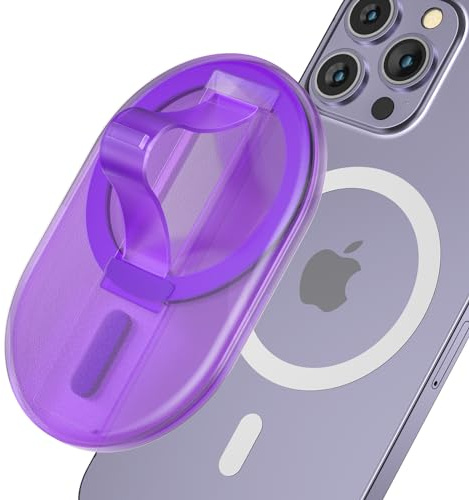 Magnetic Finger Phone Grip for MagSafe Stand,Phone Grip Holder,Purple | for Magsafe Phone Grip, Magnetic Phone Grip Holder Kickstand for MagSafe Stand, for iPhone 17 16 15 14 13 12 Series
