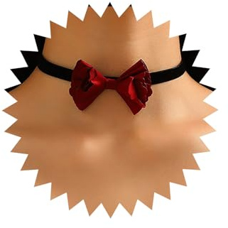 Atentuyi Vintage Rote Schleife Choker Halskette Schwarzer Samt Choker Spitze Fliege Choker Rot Bowknot Kragen Choker Gothic Retro Viktorianischen Choker Schmuck Für Frauen Mädchen
