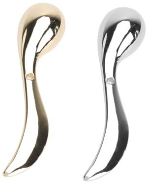 FRCOLOR Cucchiai Per Crema Viso e Massaggio in Lega Di Zinco Antiruggine, Set Da 2 Pezzi Mini Portatili, Per Applicazione Uniforme Di Creme e Lozioni, Per Uso Domestico e in Viaggio