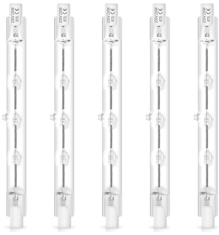 WITSUN Halogen Stab R7s, 5 Stück 230W, 4650LM, AC 230V, 2800K Warmweiß, 360° Abstrahlwinke, Dimmbar, CRI 100, Länge 118 mm Eco Halogenstab R7s