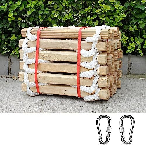 Soft Ladder Fire Fire Escape Balcony On The First Floor, Wooden Rope Ladder for Sports Climbing, Square Wood, Easy to Store Rope Ladder (30cm 10m)