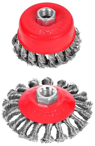 125mm Drahtbürsten für Winkelschleifer, Drahtrad für Metallbearbeitung M14 Gewinde Stahl Scheibenbürste zum Entrosten, Reinigen & Schleifen