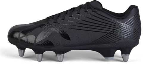 Canterbury Grndbrk Team - Botas unisex estampadas, color negro/plateado metálico, talla 44 EU, negro plateado metálico, 44 EU