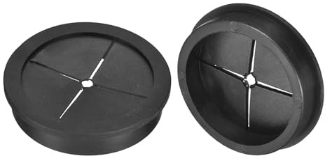 sourcing map 2 Pcs Cable Cord Grommet, 2-3/8 Inch (60mm) Desk Grommet Flexible Rubber Grommets Wire Hole Cover Pass Through for Office Computer Desk Wire Organizer, Black