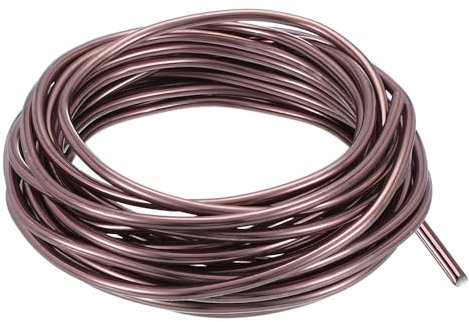 PATIKIL Alambre Bonsái de 6mm, 1 Rollo de Alambre Floral de Aluminio Anodizado, 10 m para Fijar Ramas de Jardinería, Árboles, Formación Bonsai, Marrón