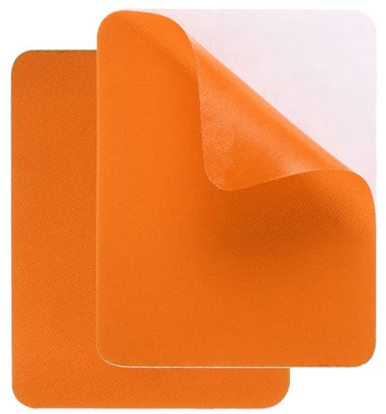 QUARKZMAN 2 Stück Reparaturflicken 9,5 x 12,5cm Reparatur Patches Flicken Selbstklebend Stoff, Wasserfester Reparatur für Daunenjacke, Zelt, Schlafsack, Autositz (Orange)
