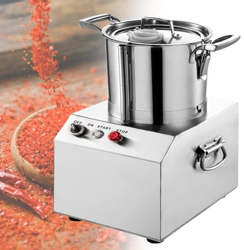 Professional Commercial Automatic Meat Grinder 4 Liters, 1400 RPM Stainless Steel Food Chopper for Curry, Ginger, Saffron, Shrimp Paste(110V)