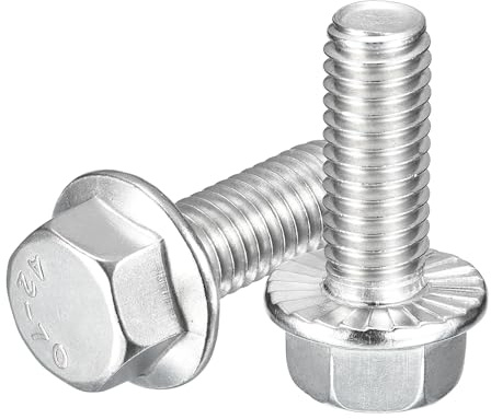 QUARKZMAN 15pz 3/8-16 x 1 Bulloni Testa Esagonale Flangiata, Viti Esagonali Flangiate in Acciaio Inox 304, Viti di Guida Esagonali Flangiate Grado 5.8 per Elettrodomestici, Argento