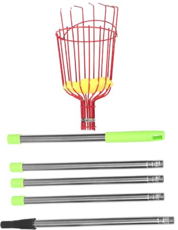 TOGEVAL Retractable Fruit Picker Pole Basket Lightweight Tool for Apples Mangoes Extendable Telescopic Handle