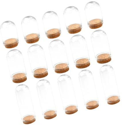 Cabilock 15stücke Mini-glaskuppel Mit Holzsockel Kleine Glasvitrine Für Sammlerstücke Transparente Glaskuppel Zum Display Für Dekoration Und Heimwerkerprojekte