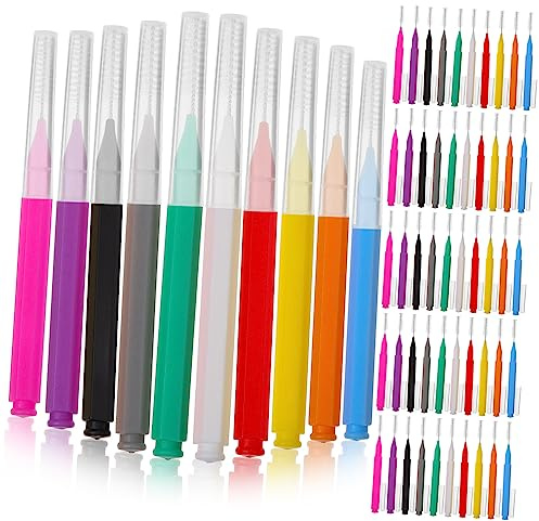 Holibanna Brosse à Dents Interdentaires 100 Pièces Multicolore Ergonomique Nettoyage Pour Appareils Dentaires Soins Bucco-dentaires Quotidiens Gencives Saines Âges
