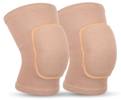 1 Pair Volleyball Elbow Pads, Arm Brace Pads Elbow Protector Strap Support Fitness Arm Protector Compression Arms Breathable with Padded Soft Support Cushion for Kids,Men and Women(Skin color)