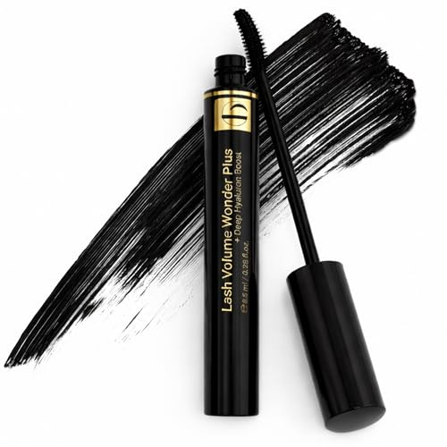 besonders Mascara Lash Volume Wonder Plus - mit Deep Hyaluron Boost - Wimperntusche für sehr lange, geschwungene und dichte Wimpern, langanhaltend, volumengebend, vegan, mit Wow-Effekt, 8,5ml