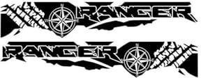 AENQNVK 2 STÜCKE Autoaufkleber Kompass Abenteuer Offroad Auto Heck Vinyl Grafik Aufkleber, passend für Ford Ranger Raptor Pickup Zubehör