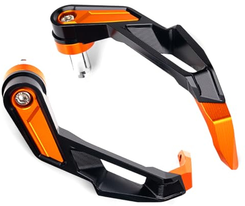 Kompatibel mit DUKE 390 200 790 250 690 1290 Super Duke R RC390 Handschutz | Für DUKE 125 890 690 1290 SDR RC250 Motorrad Zubehör Lenker Bremsschutz Aluminium Motorrad Kupplungshebel Protector (Orange)
