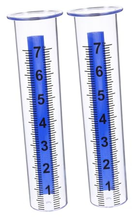 Gogogmee 2pièces Tube De Pluviomètre Transparent pour Mesure Extérieure Remplacement pour Pluviomètre Agricole Jauge Eau Précise pour Jardin