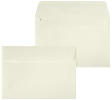 Netuno 20 Briefumschläge Ecru DIN C5 16,2x22,9 cm edel und elegant | 120g glattes Feinpapier · große stilvolle naturweiße Kuverts für Jubiläum, festliche Anlässe, Hochzeit, Taufe & Kommunion