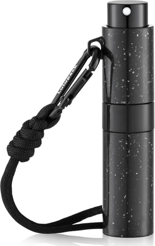 Lulupack Parfum Zerstäuber Für Unterwegs, 8ml, mit Schlüsselanhänger | Klein reise parfümzerstäuber nachfüllbar, mini travel perfume atomizer, parfümflaschen zum befüllen, 1 stücke, schwarz