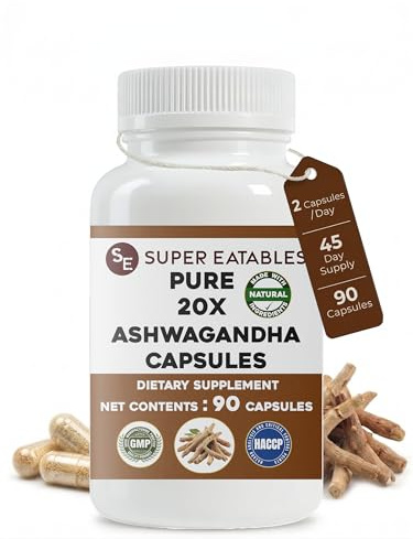 Ashwagandha 450mg Capsules, 90 Vegan Capsules (45 Day Supply), High Strength Ashwagandha Root Extract Supplement, Adaptogenic Herbal Support for Stress, Energy & Daily Wellness, Vegan & Non-GMO