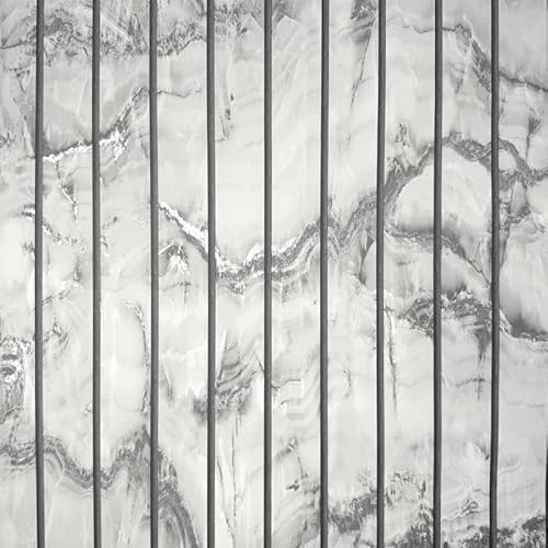 Fine Decor FD44058 Marble Slat Panel Luxury Wallpaper, Soft Grey