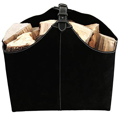ØRSKOV - Holzkorb Lederkorb (LOG HOLDER) aus Wildleder bzw. Leder design by Jørgen Møller