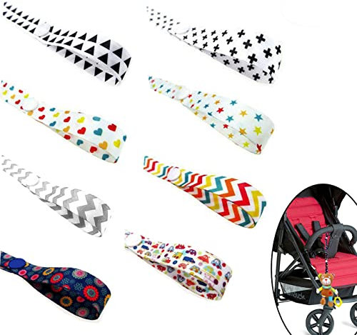 SwirlColor Gurt Spielzeug Gurt Halter Spielzeug Halter Pram Strap Protable PP Anti Drop Spielzeug Einstellbare Strap Clip Gürtelhalter (8 Stück)