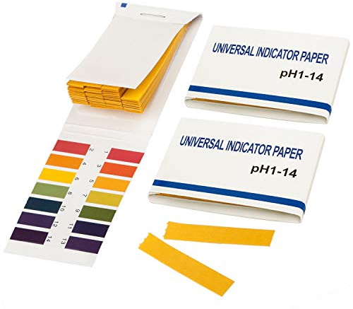 TRIXES pH-Testpapier – 80 Streifen – Universal 1-14 Säure/Lauge | Farbindikator-Karte, schnelle Ergebnisse, Chemieexperimente, Aquariumtests, Bodentests