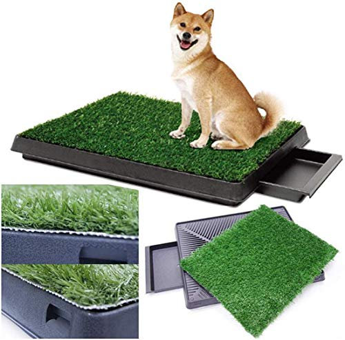 Sailnovo Hundeklo Hundetoilette Welpentoilette mit Kunstrasen, 63x50cm Hunde Toilette Welpenklo Haustiertoilette Trainingsunterlage für Haustiere für Kleine Grosse ältere Hunde Tier WC