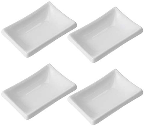 HEMOTON Ciotole Ceramica Rettangolari Per Salse E Snack 3 Pollici Piatti Per Condimenti Dessert Antipasti Set Versatile E Facile Da Pulire