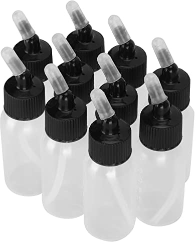 10 Stück leere Airbrush Flaschen, 30 ml Farbbehälter Ersatz mit Deckel für Siphon-Feed-Airbrush