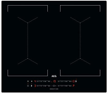 AEG Serie 6000 MultipleBridge Induktionskochfeld 4 Brenner IKE64453IB Kratzfeste Oberfläche und AutoMax-Funktion, 4 Kochzonen, 60 cm Breite, 580 x 510 mm, schwarz