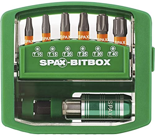 SPAX BITbox T-STAR plus, Schnellwechsel-Bithalter, 6 Bits: T10, T15, T20, T25, T30, T40 in 25 mm - 4000007899019