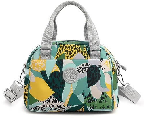 FORRICA Handtaschen Damen Freizeit Leicht Umhängetasche Frauen Crossbody Tasche Oxford Stoff Wasserdicht Damenhandtaschen Grün