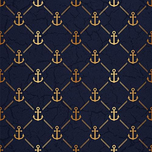 HEKO PANELS Stoff Oxford wasserdicht, Anker, 5 Meter 155 x 500 cm | Dekostoffe zum Nähen und Handwerken, blickdichte Möbelstoffe, Nähstoffe DIY, als Meterware erhältlich