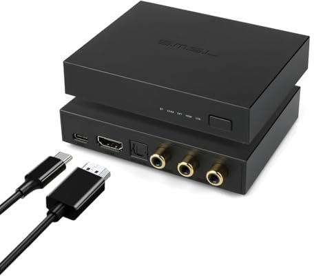 SMSL PS100, 192kHz Convertitore Audio Digitale Analogico, USB/Bluetooth/TV HDMI ARC/Ottica/Coassiale Ingresso DAC, uscita RCA Analogica, Toslink SPDIF Audio Convertitore