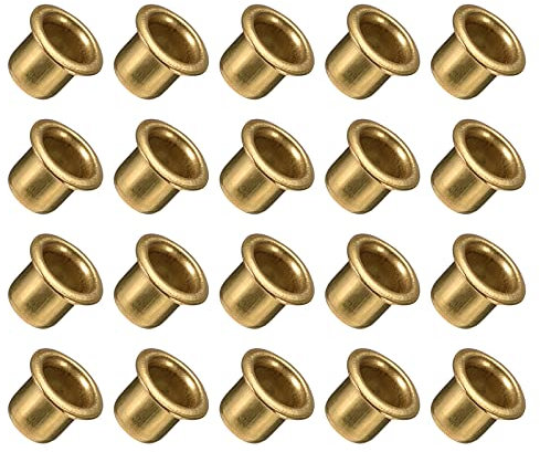 METALLIXITY Durch Loch Niete (6x6mm) 200Stk Kupfer Hohl Niete Muttern - für Leder Leinwand Kleidung Basteln Kunsthandwerk Herstellung Kupfer Ton