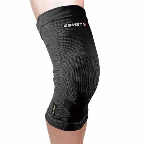Zamst ZK-Motion Rodillera Deportiva - Rodillera de Compresión de Punto Híbrido para Hombres y Mujeres con Soportes de Resina Flexibles para Protección de Rodillas y Esguinces de LCA, LCM Y LCL - M