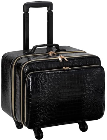 Make-up Zug Fall Rolling Make-up Fall für Make-up Künstler Große Kapazität Trolley Reise Kosmetische Speicher Organizer Box mit Zwei Sets justierbare Teiler 360 Grad Räder Schwarz
